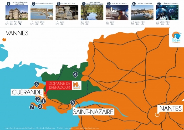 Carte des alentours du camping